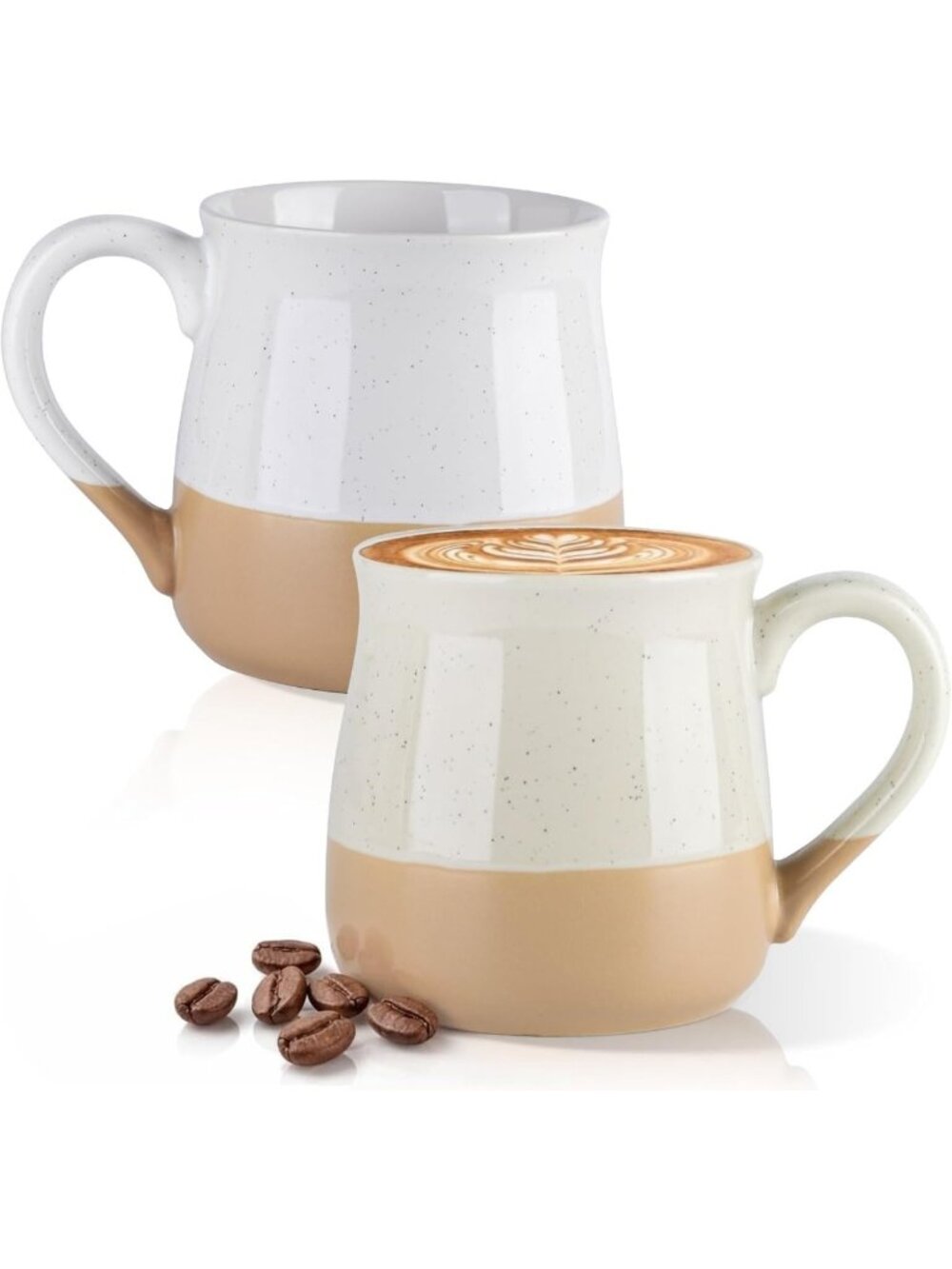 Handmade Large Ceramic Coffee Mugs Set of 2 - 24oz Perfect for Hot Beverages